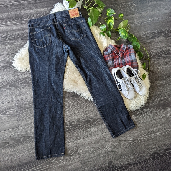 LEVI'S - 514™ (35x32) STRAIGHT FITFLEX JEANS Dark Indigo - Picture 5 of 11